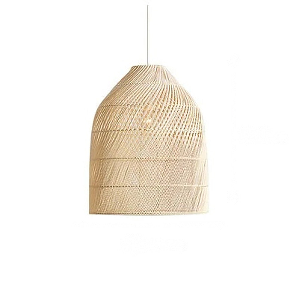Suspension en rotin tressé main, huit formes, Ø 25 à 65 cm – Awaji, finition ogive, Ø 50 cm