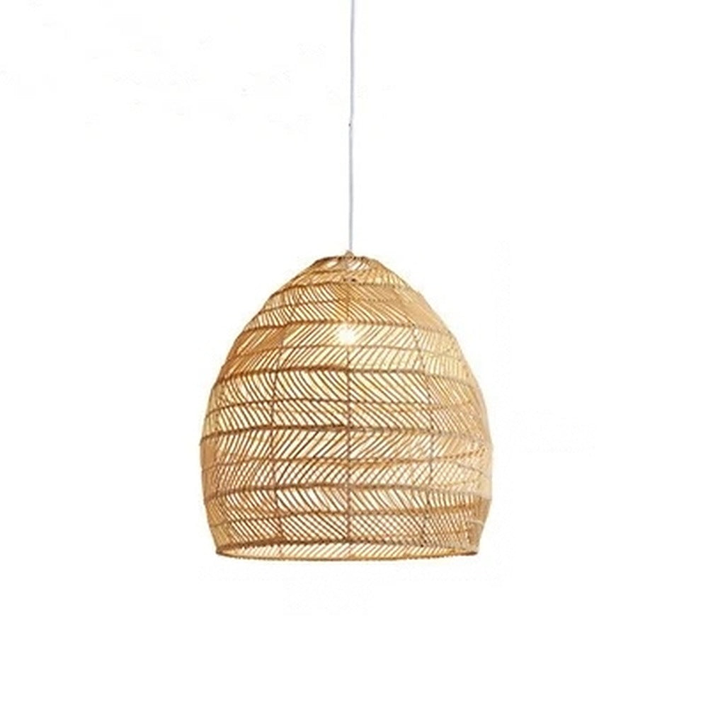 Suspension en rotin tressé main, huit formes, Ø 25 à 65 cm – Awaji, finition ruche, Ø 40 cm