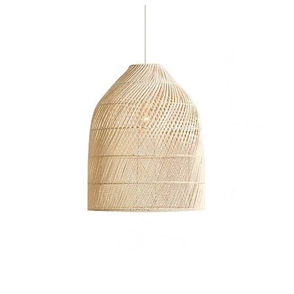 Suspension en rotin tressé main, huit formes, Ø 25 à 65 cm – Awaji, finition ogive, Ø 45 cm