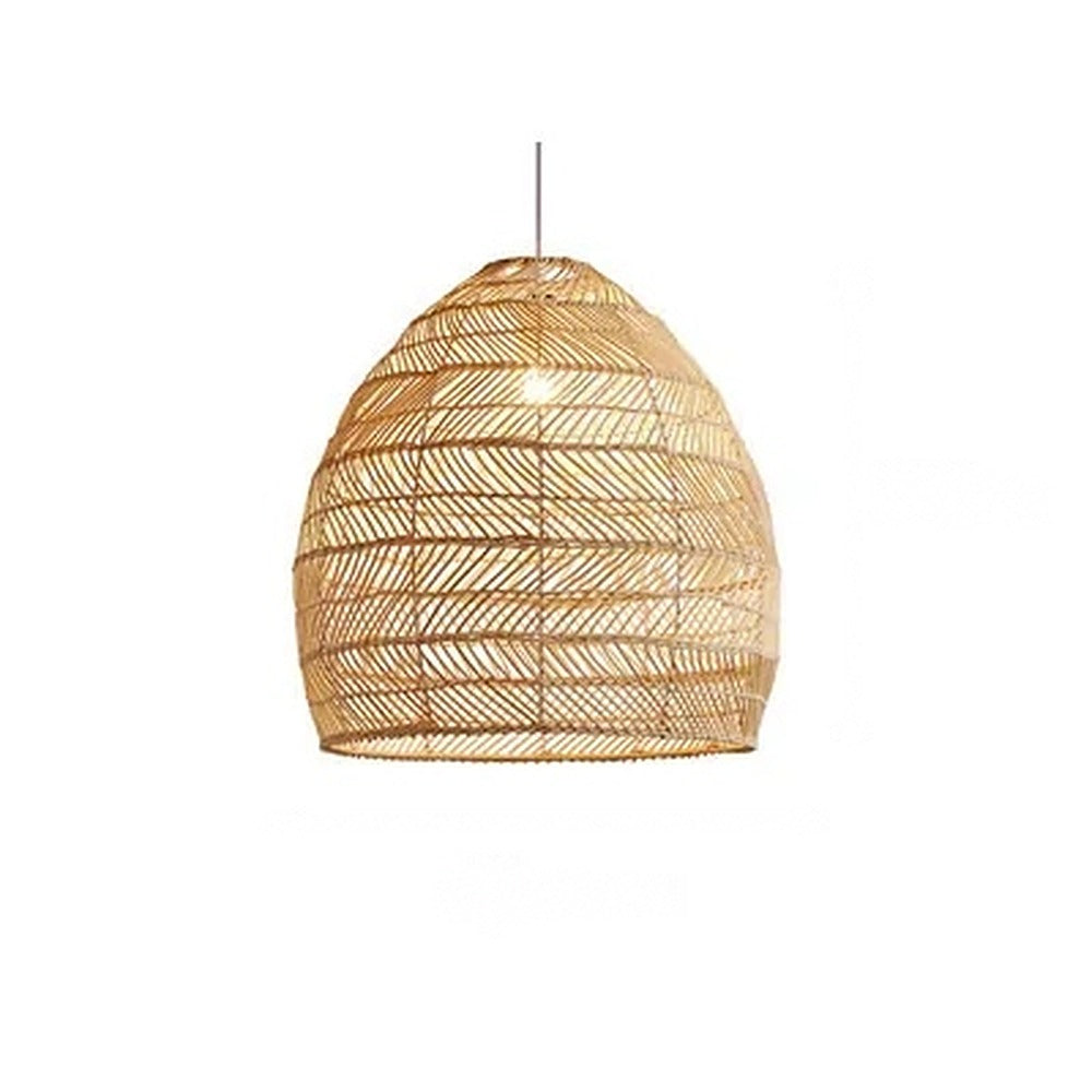 Suspension en rotin tressé main, huit formes, Ø 25 à 65 cm – Awaji, finition ruche, Ø 50 cm