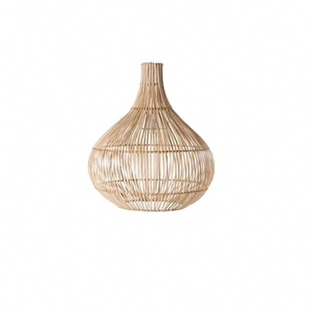 Suspension en rotin tressé main, huit formes, Ø 25 à 65 cm – Awaji, finition gourde, Ø 40 cm