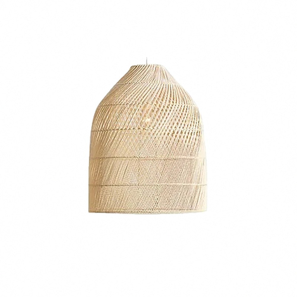 Suspension en rotin tressé main, huit formes, Ø 25 à 65 cm – Awaji, finition ogive, Ø 35 cm