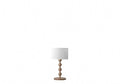 Lampadaire pied en bois tourné et abat-jour tambour – Bargème, finition lampe à poser, bois naturel