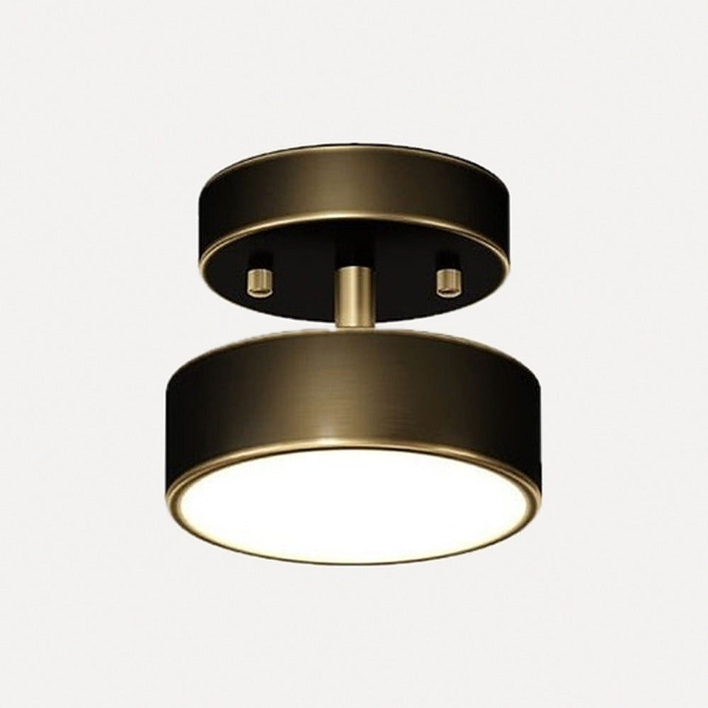 Plafonnier en cuivre brossé ou noir, Ø 15 à 30 cm – Bassano, finition cuivre et noir, Ø 15 cm