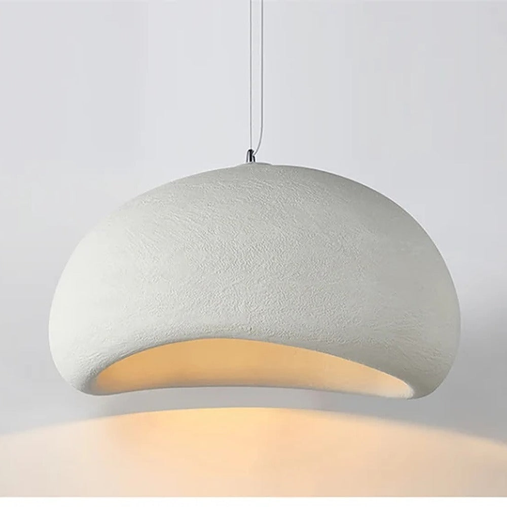 Suspension galet wabi-sabi, Ø 30 à 50 cm – Beauregard, modèle forme B, blanc / Ø 50 cm