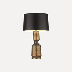 Pied bronze sculpté, abat-jour noir