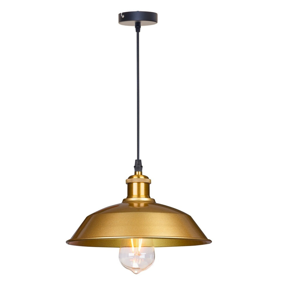 Suspension cloche industrielle en métal – Bonnieux, finition laiton doré