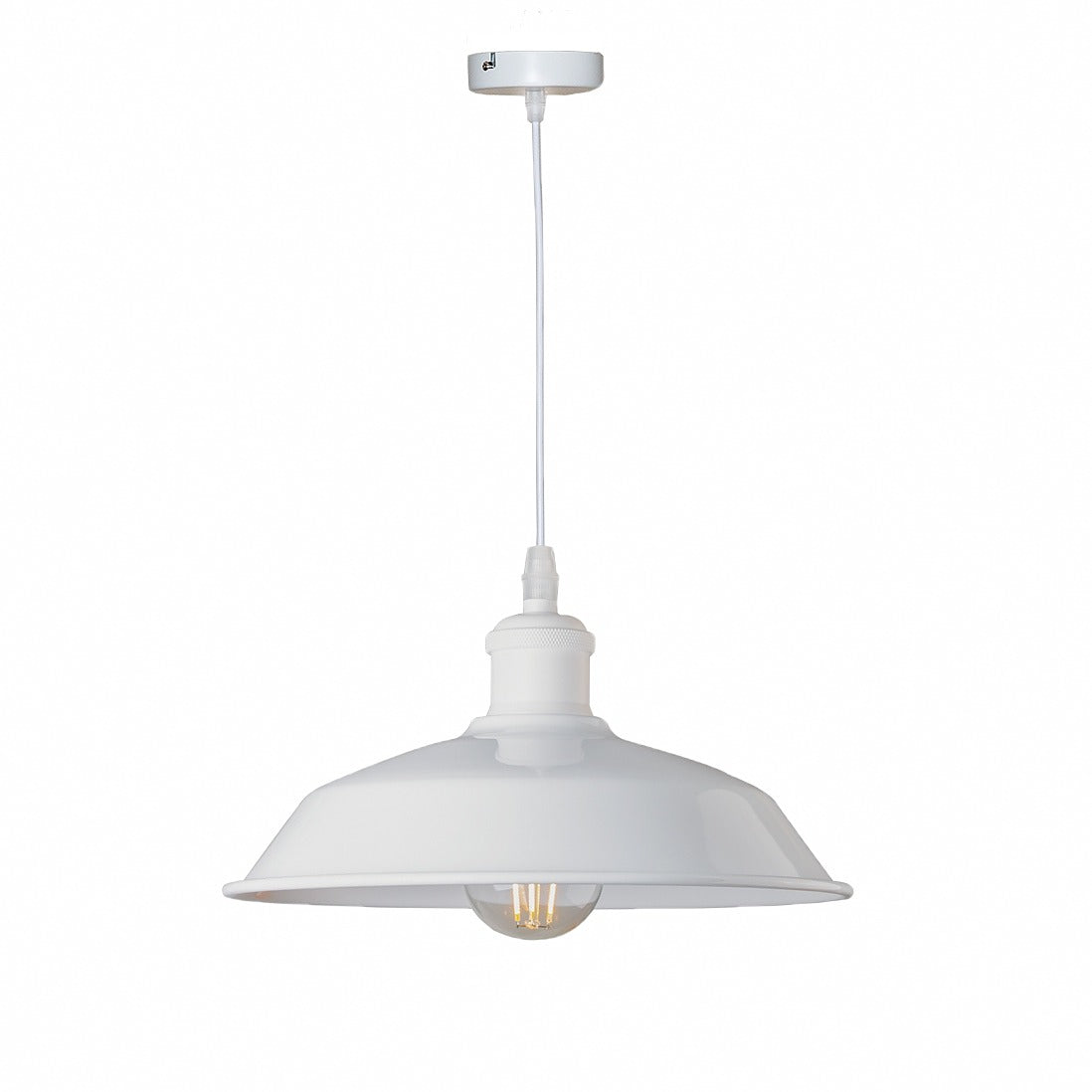 Suspension cloche industrielle en métal – Bonnieux, finition blanc