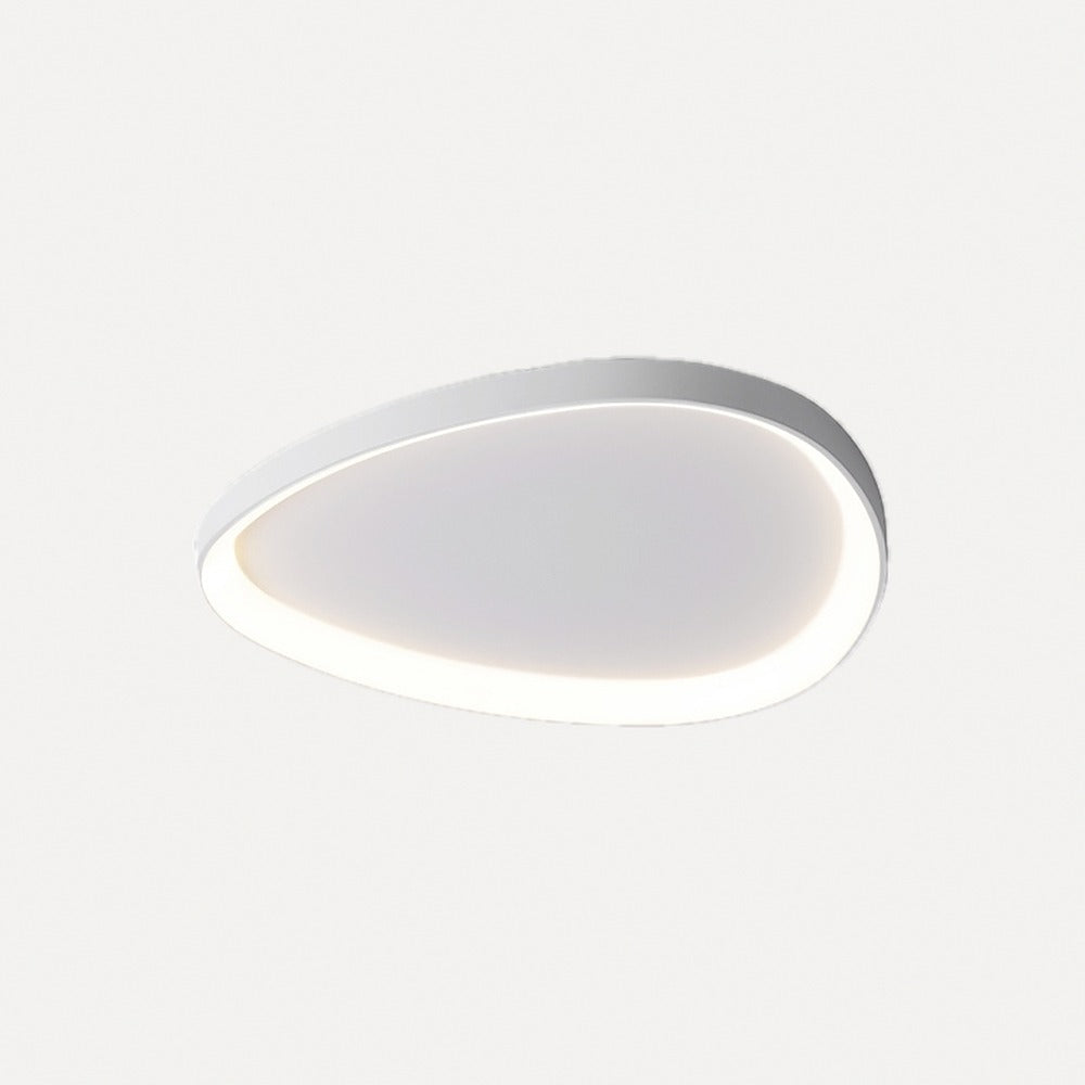 Plafonnier LED galets, blanc ou noir, un ou trois galets – Bozouls, finition blanc, un galet Ø 62 cm