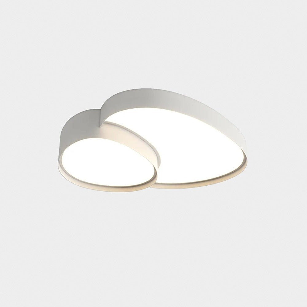 Plafonnier LED en forme de galets, noir ou blanc – Bréhat, finition blanc, 40 cm