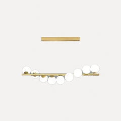 Globes opalins, 9 lumières, 92 cm