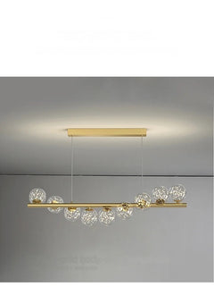 Verre bullé, 9 lumières, 92 cm