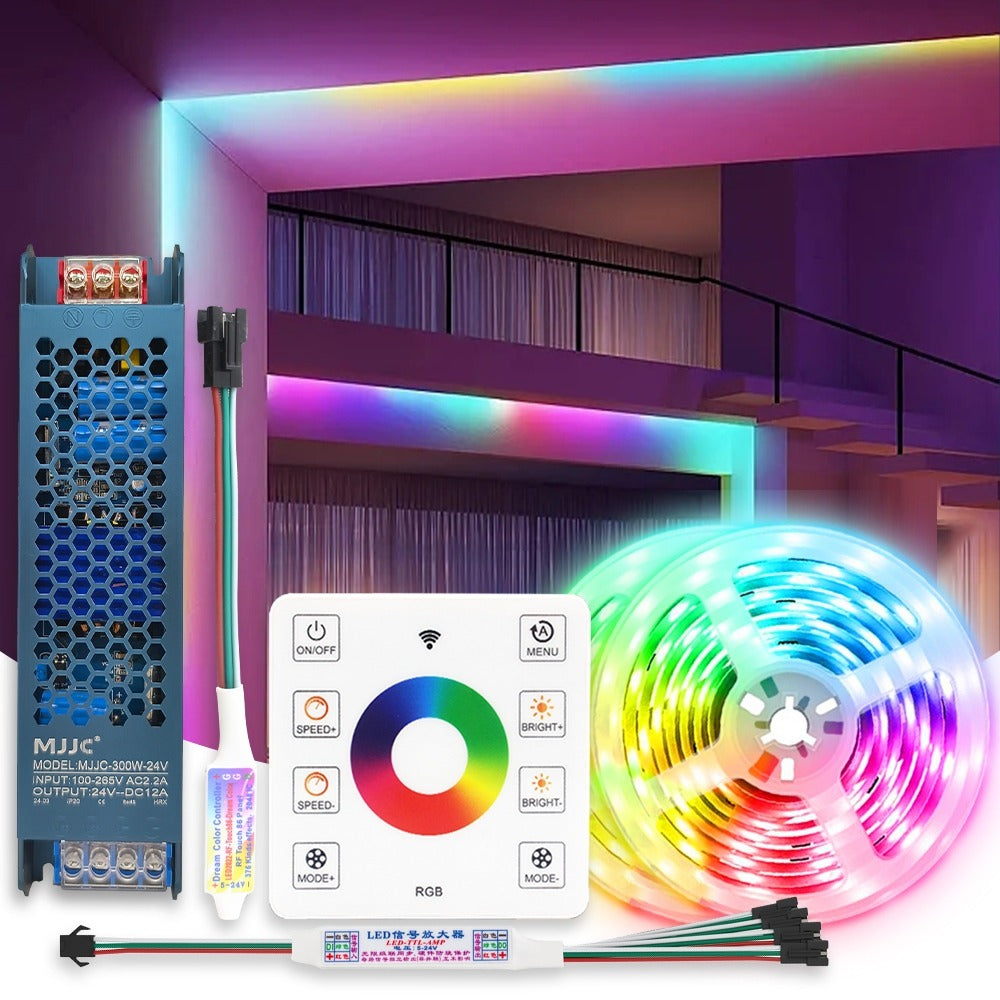 Ruban LED COB RGBIC, kit complet de 5 ou 20 m – Brillac dans un intérieur