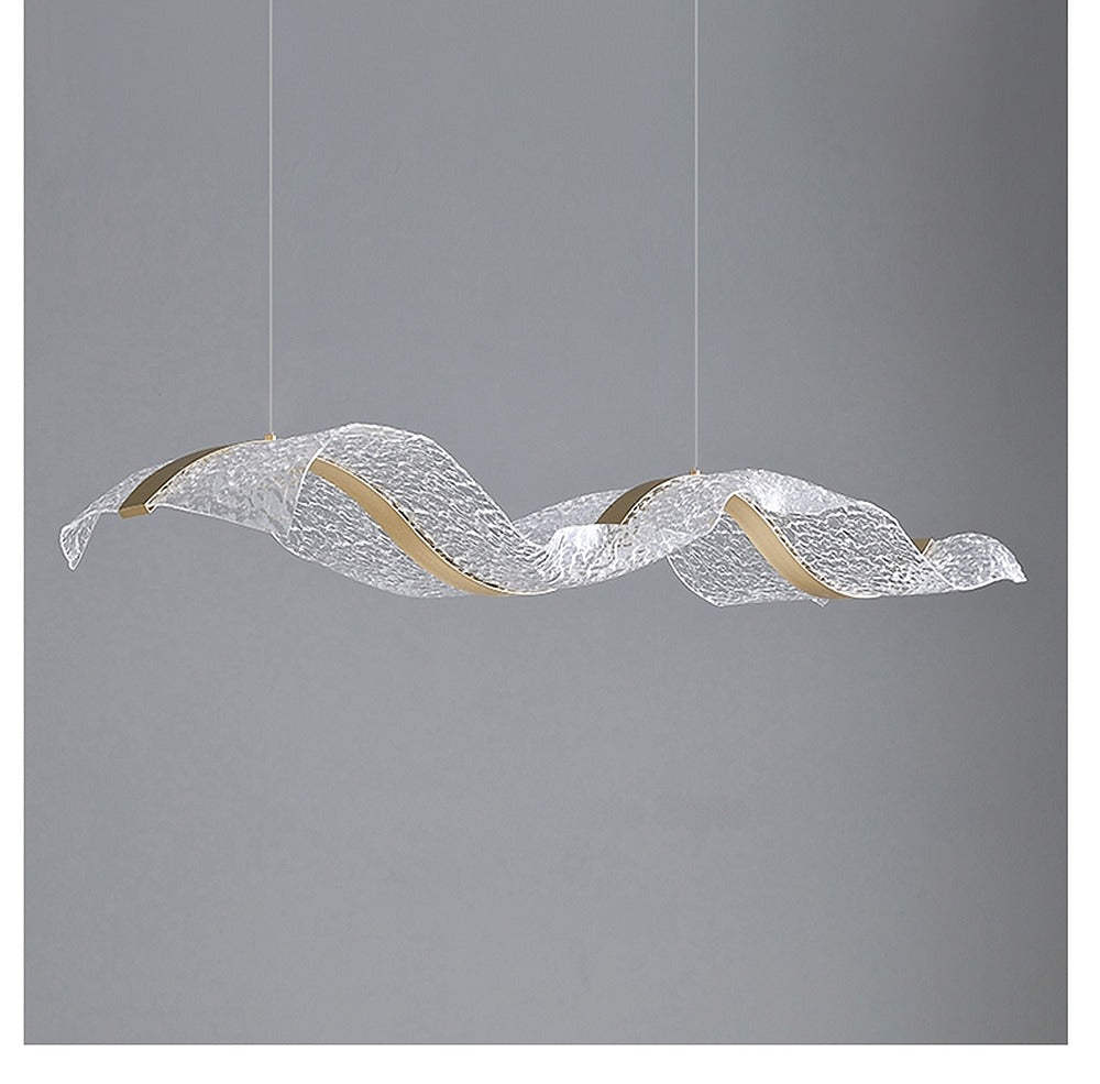 Lustre LED en vague, ciel étoilé ou ondulations, 80 à 120 cm – Brissac, sur fond clair