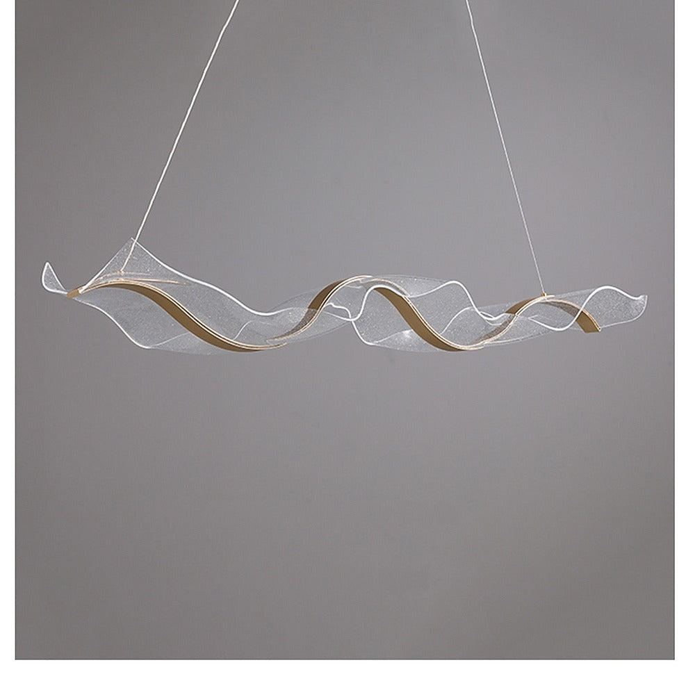 Lustre LED en vague, ciel étoilé ou ondulations, 80 à 120 cm – Brissac, sur fond clair