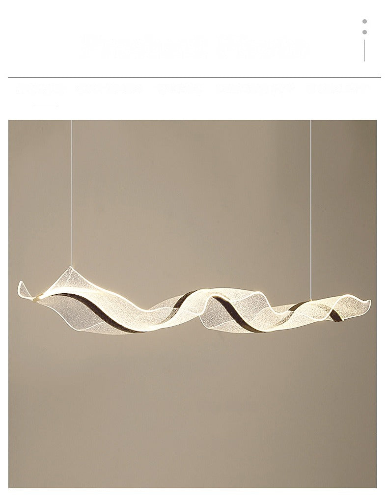 Lustre LED en vague, ciel étoilé ou ondulations, 80 à 120 cm – Brissac, sur fond blanc