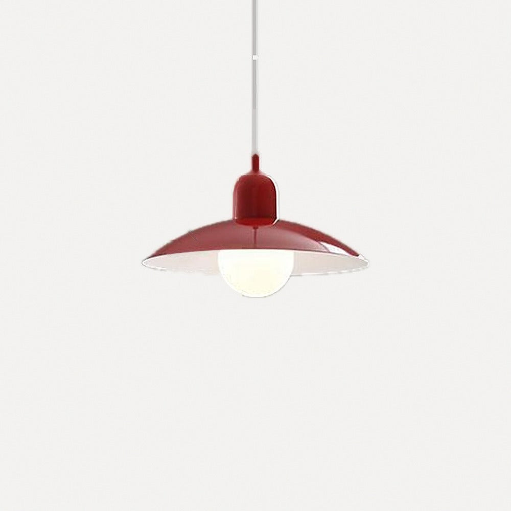 Suspension chapeau en métal coloré, scandinave – Camogli, finition bordeaux uni