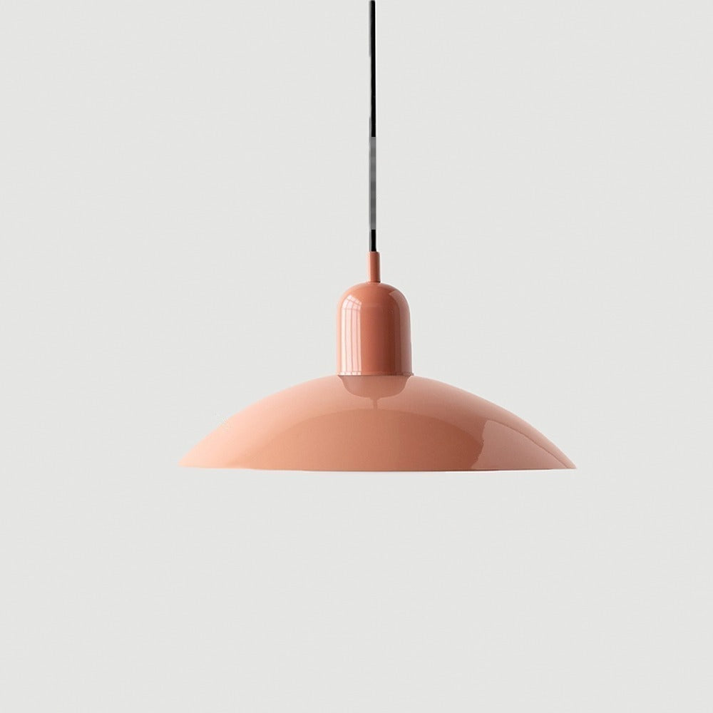 Suspension chapeau en métal coloré, scandinave – Camogli, finition rose uni