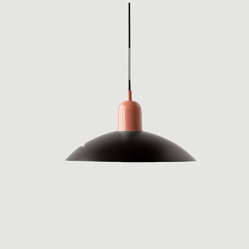 Suspension chapeau en métal coloré, scandinave – Camogli, finition noir et rose