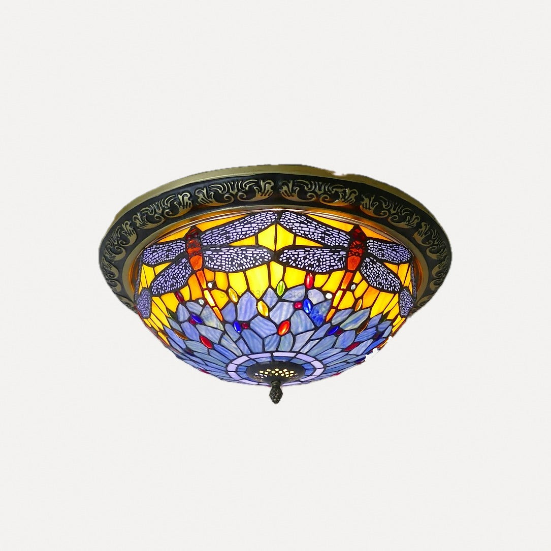 Plafonnier en verre coloré façon mosaïque, Ø 30 à 50 cm – Cappadoce, finition motif F, Ø 40 cm