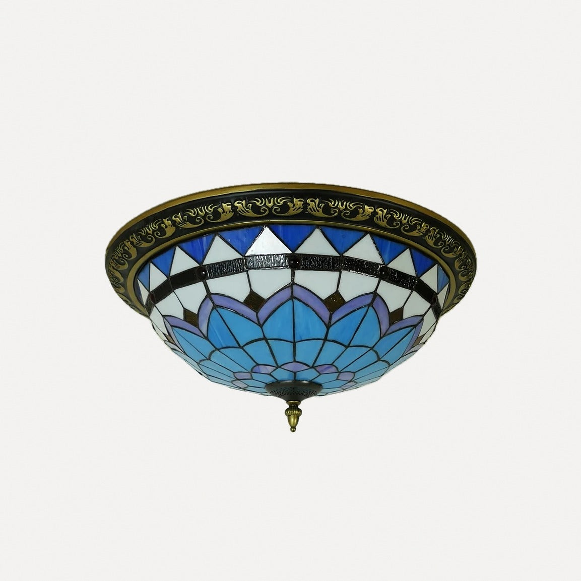 Plafonnier en verre coloré façon mosaïque, Ø 30 à 50 cm – Cappadoce, sur fond blanc