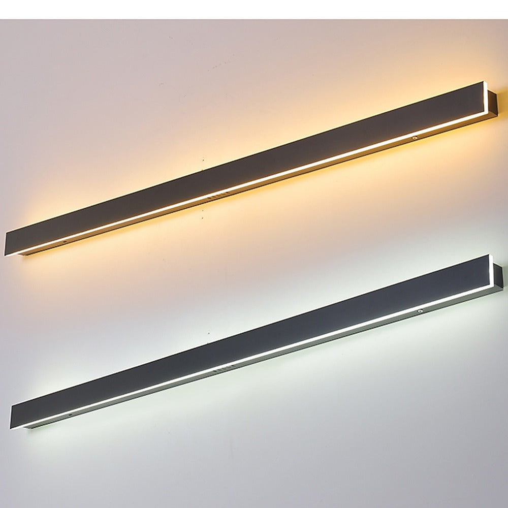 Applique extérieure linéaire en aluminium, 30 à 150 cm – Carnac, sur fond clair
