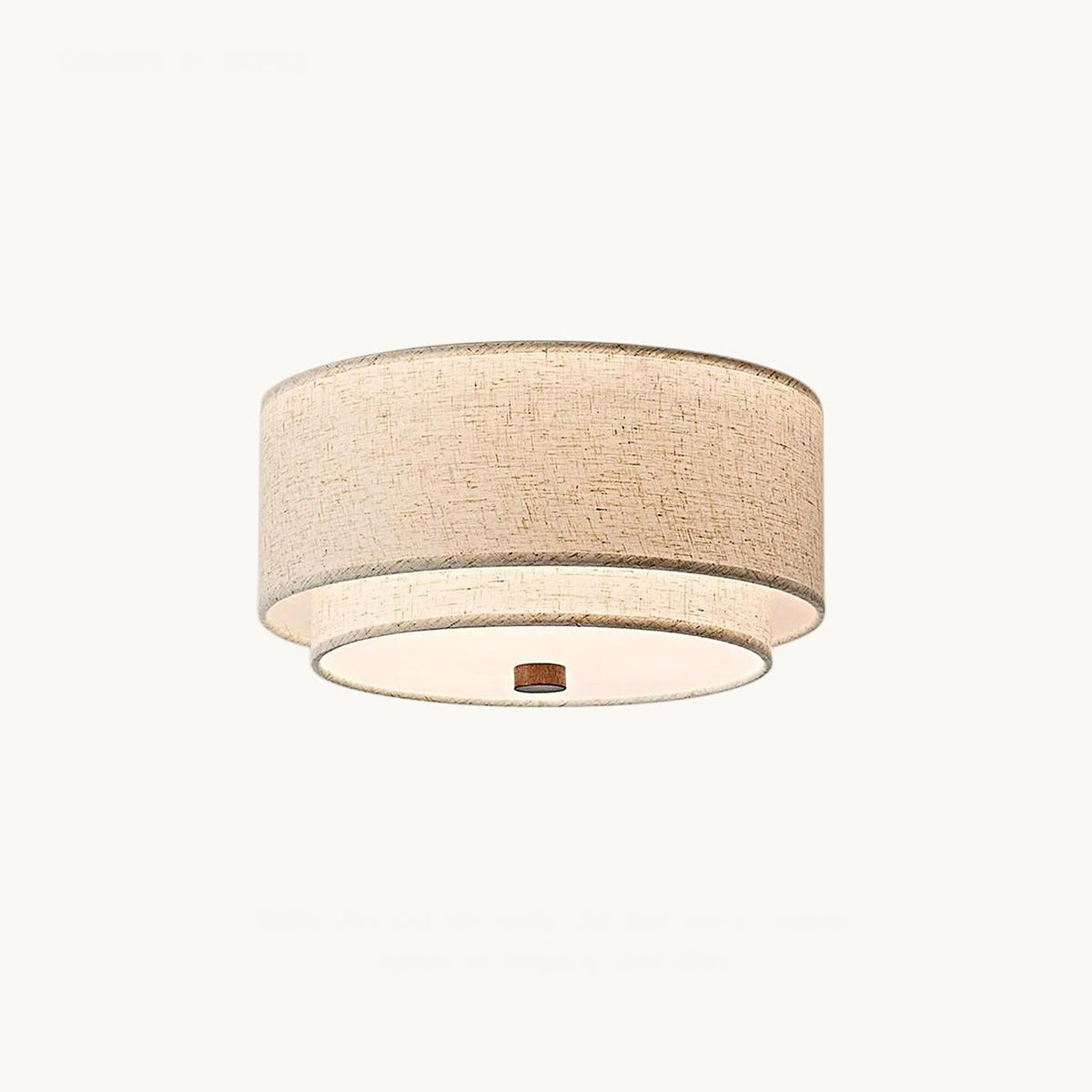 Plafonnier double tambour en lin, Ø 32 à 45 cm – Chaillot, sur fond blanc