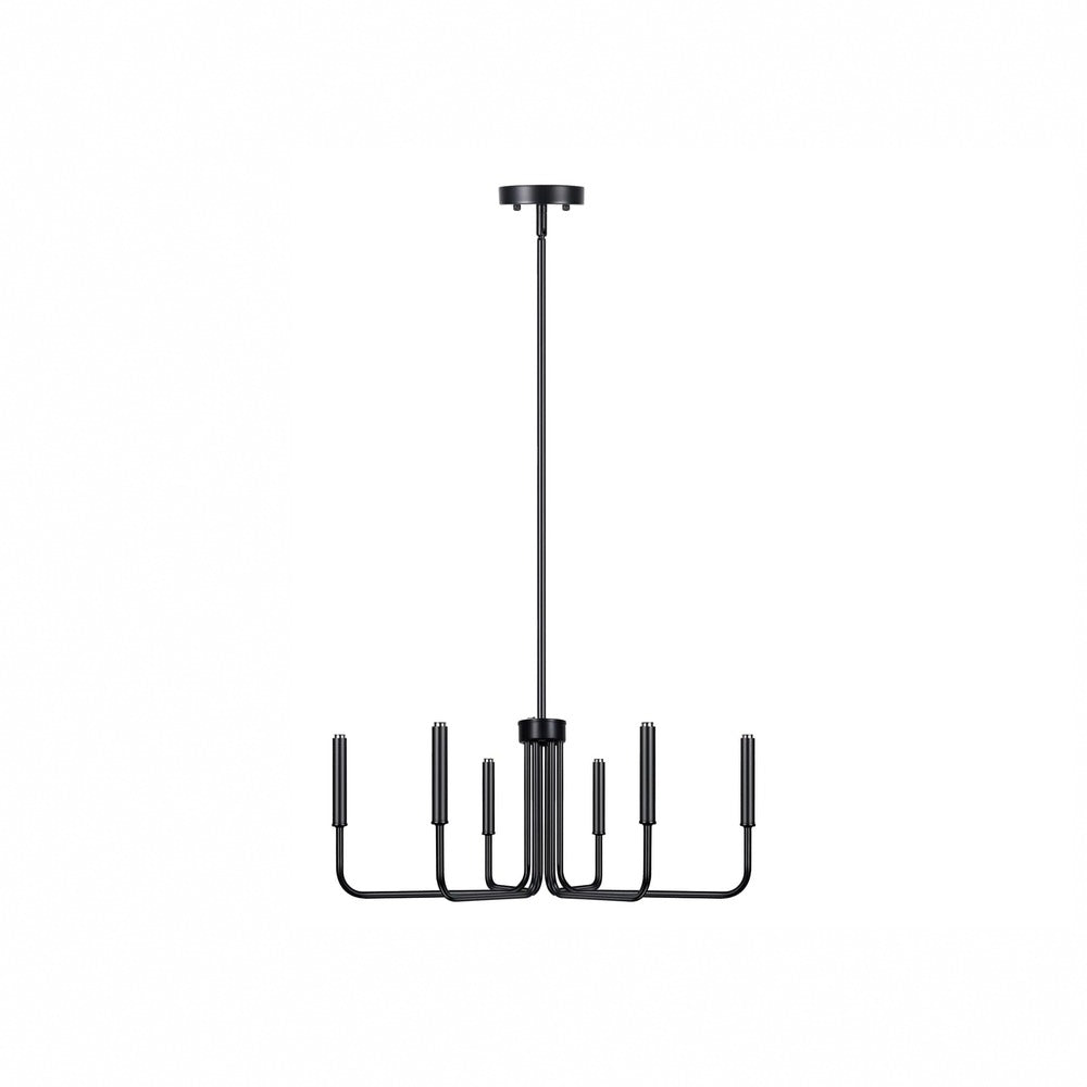 Suspension lustre 6 bougies, noir ou noir et doré – Chantilly, finition noir