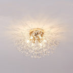Plafonnier pissenlit en cristal, doré ou argenté – Saint-Cloud, finition doré, Ø 60 cm
