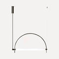 Lustre ligne de lumière et arcs, 100 ou 120 cm – Cormatin, modèle 1 ligne, 100 cm, noir