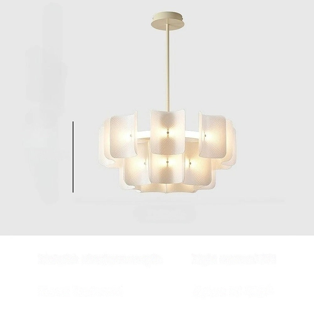 Grand lustre blanc en vagues acryliques, Ø 60 à 100 cm – Courances, modèle Ø 60 cm