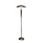 Lampe champignon en bois foncé et chrome, esprit Art déco – Deauville, sur fond blanc