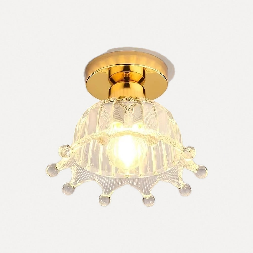 Plafonnier en verre cannelé ou céramique blanche – Dinard, sur fond clair