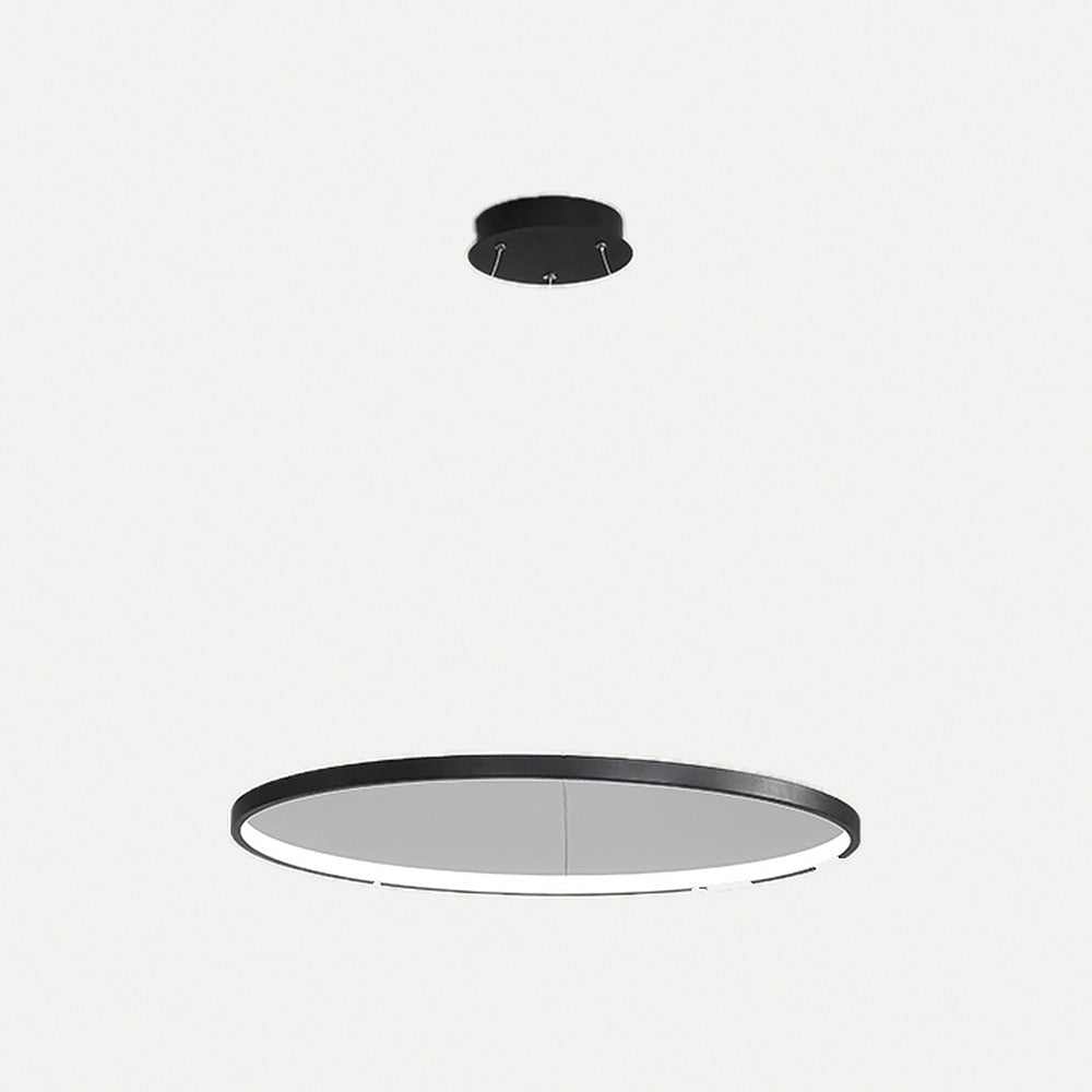 Suspension anneau de lumière LED, Ø 40 à 100 cm – Ermenonville, modèle noir, Ø 100 cm
