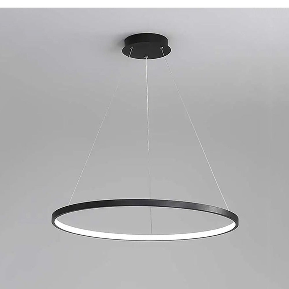 Suspension anneau de lumière LED, Ø 40 à 100 cm – Ermenonville, sur fond blanc