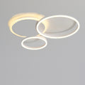Plafonnier anneaux LED, blanc, noir ou doré – Étoile, finition blanc, 2 anneaux
