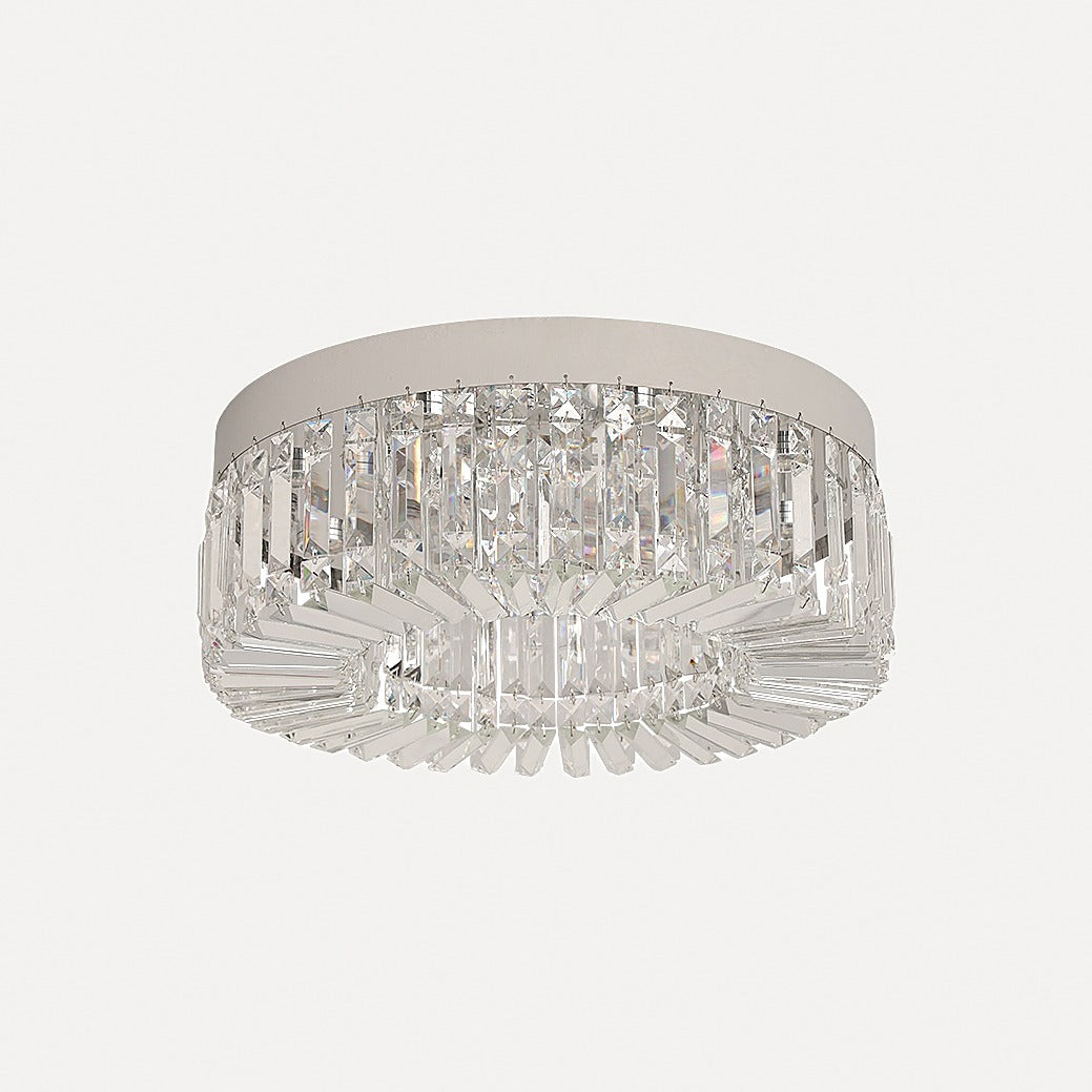 Plafonnier en cristal, doré ou argenté – Faubourg, finition argenté, Ø 50 cm