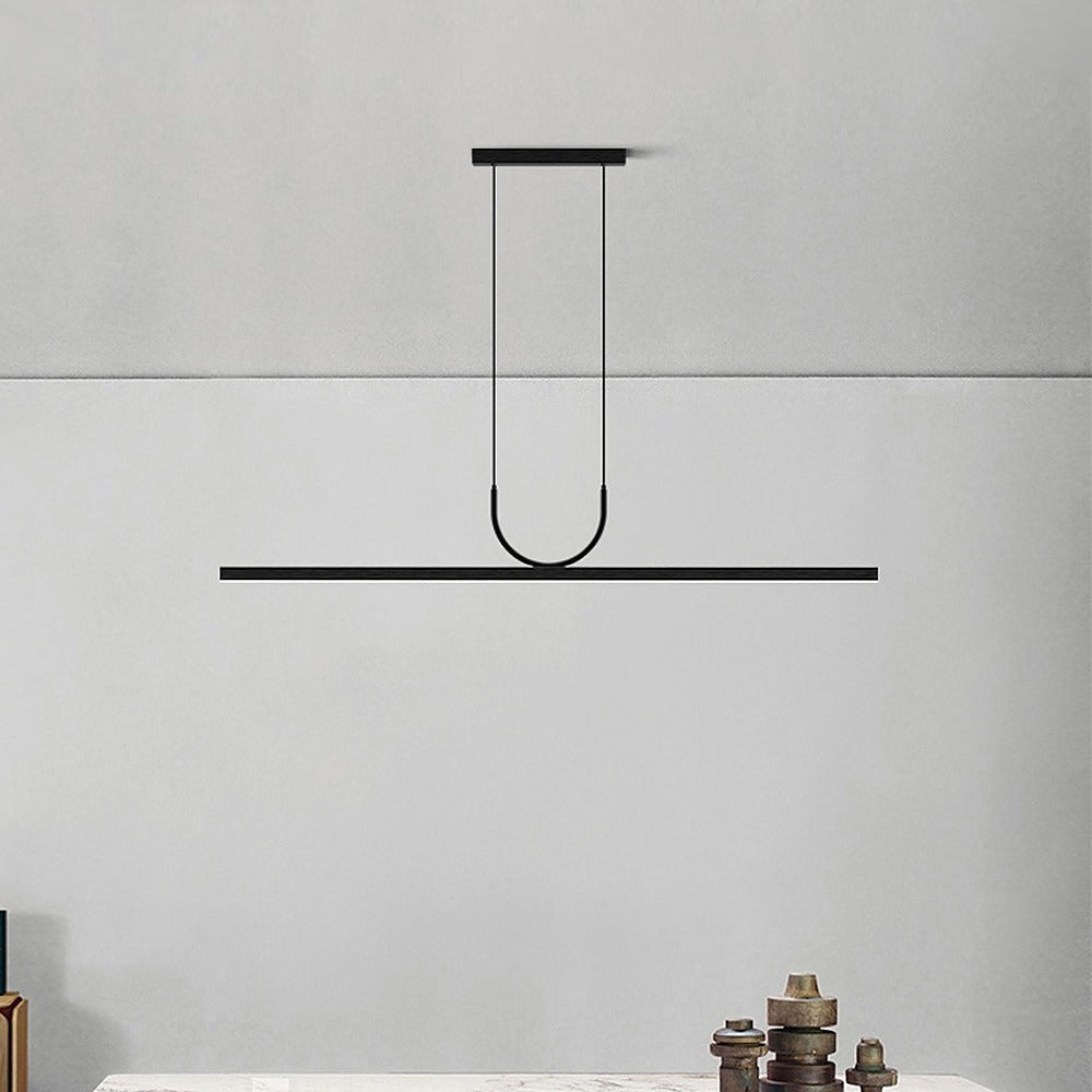 Suspension linéaire LED, attache en U, noir ou blanc – Flavigny, sur fond blanc
