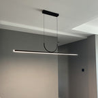 Suspension linéaire LED, attache en U, noir ou blanc – Flavigny, vue d’ambiance