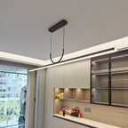 Suspension linéaire LED, attache en U, noir ou blanc – Flavigny dans un intérieur