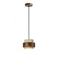 Suspension cylindre en pierre et bois, 1 à 4 lampes – Gaeta, finition 1 lampe / Blanc chaud 3000 K