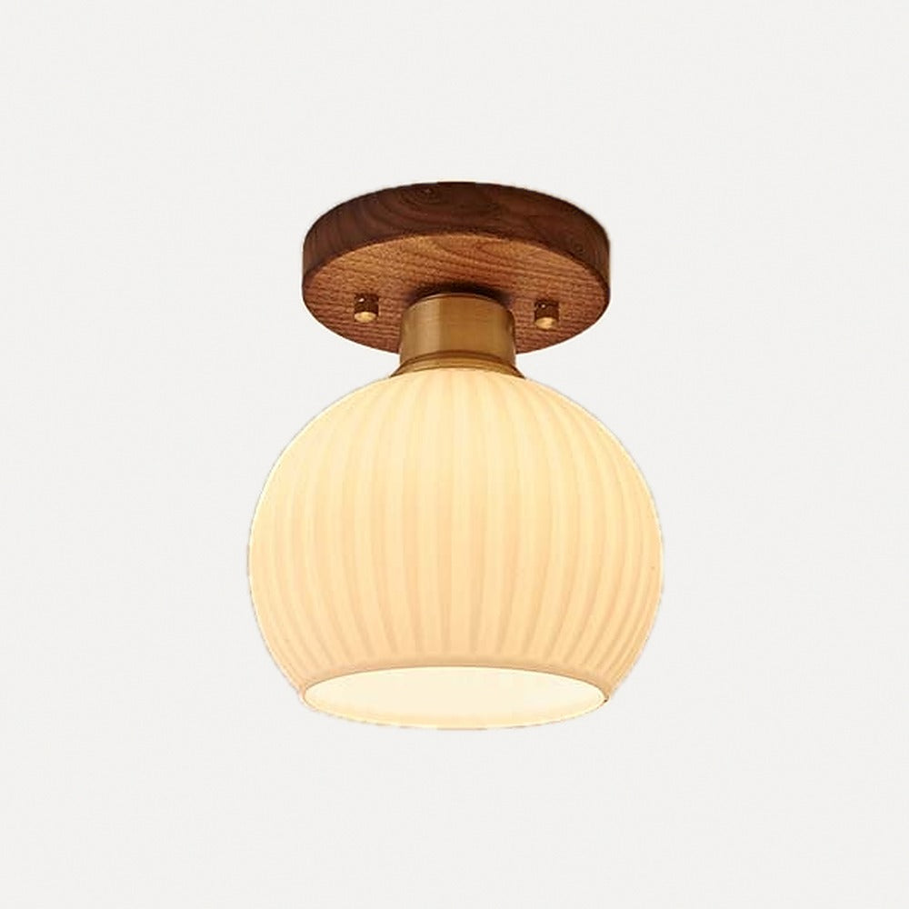 Plafonnier noyer et cuivre, quatorze modèles – Saint-Germain, finition modèle B