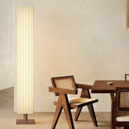 Lampadaire bois et tissu, esprit wabi-sabi – Gero, sur fond blanc