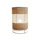 Lampe colonne en rotin tressé, à poser au sol – Gigondas, finition h 40 cm