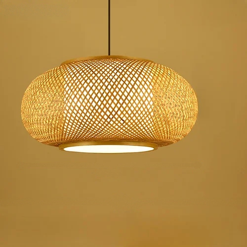 Suspension lanterne en bambou tressé – Gujo, finition ø 50 cm