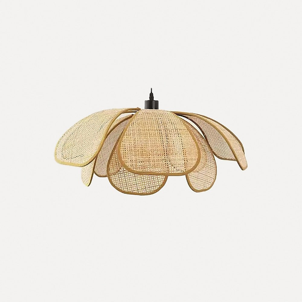 Suspension pétales en rotin naturel, bohème – Hagi, finition ø 50 cm