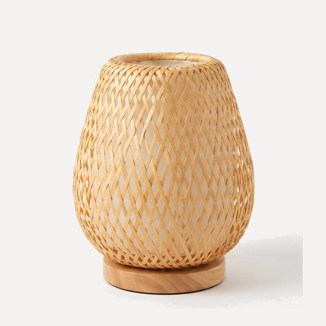 Hakata, lampe à poser lanterne en bambou, style japonais, Ovale tressée