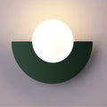 Applique demi-lune colorée et globe opalin – Hendaye, finition 20 × 16 cm / Vert