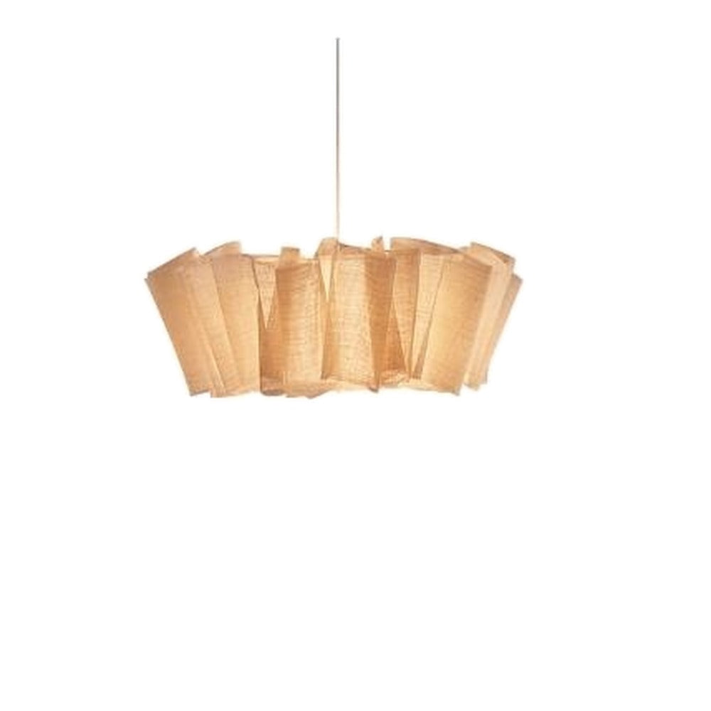 Suspension plissée en lin wabi-sabi – Hida, finition ø 40 cm / 100-260 V / Blanc chaud