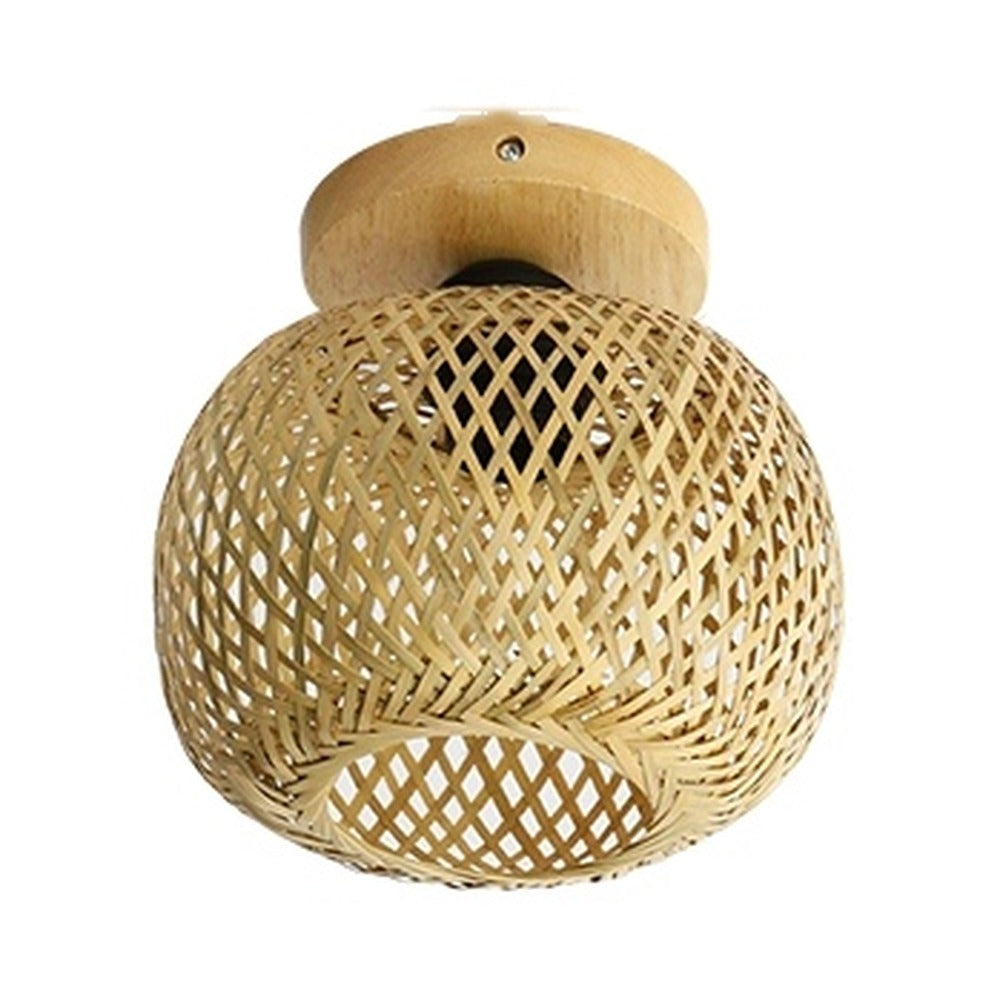 Plafonnier en bambou et osier tressés, Ø 20 ou 30 cm – Hiraizumi, finition ø 20 cm